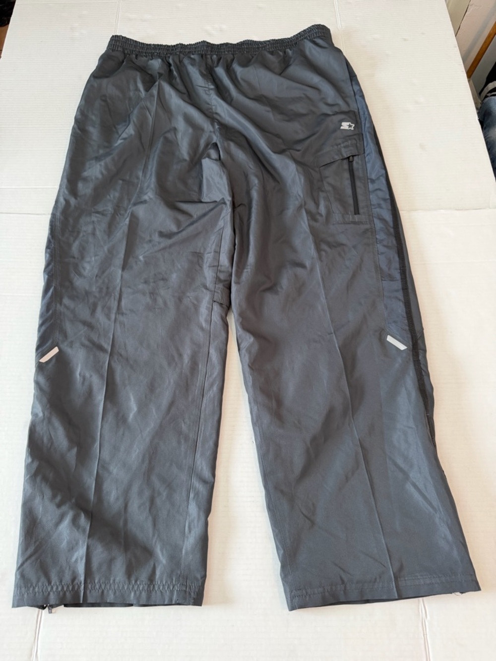 STARTER Baggy ankle zippers Black Men's Track Pants Joggers